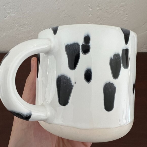 STUDIO ARHOJ Denmark Chug Mug Spot Black White Polka Dot Drips Copenhagen Design - Picture 9 of 15
